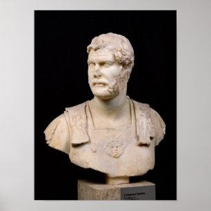 Büste von Kaiser Hadrian auf Kreta Poster