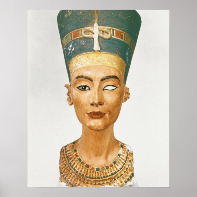 Büste von Königin Nefertiti, Vorderansicht, von de Poster (Vorne)