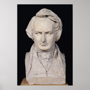 Büste von Victor Hugo im Alter von 35, 1837 Poster