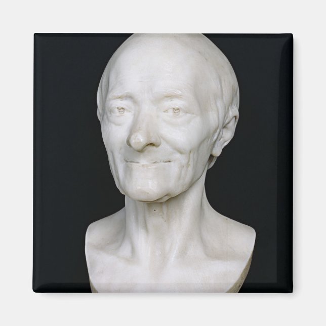 Büste von Voltaire ohne seine Perücke, 1778 Magnet (Vorne)