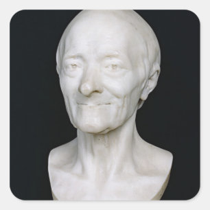 Büste von Voltaire ohne seine Perücke, 1778 Quadratischer Aufkleber