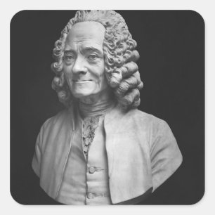 Büste von Voltaire Quadratischer Aufkleber