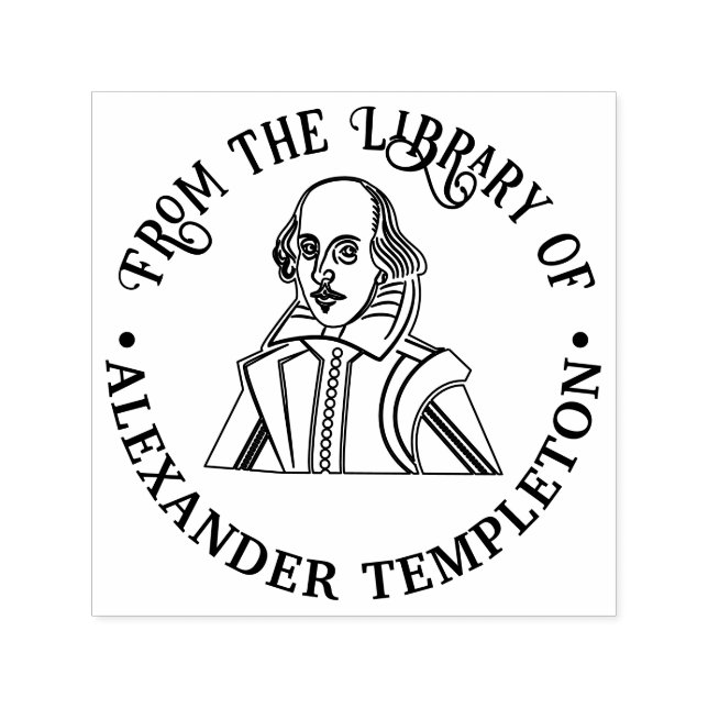 Büste William Shakespeares Bibliotheksname Permastempel (Design)