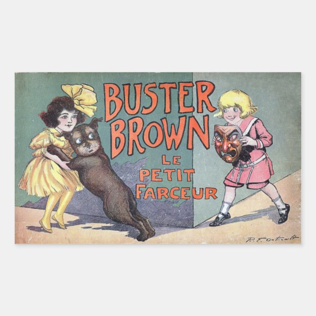 Buster Brown Rechteckiger Aufkleber (Vorderseite)