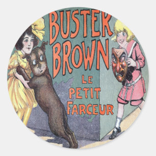 Buster Brown Runder Aufkleber
