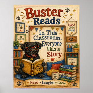 Buster liest Klassenzimmerposter Poster