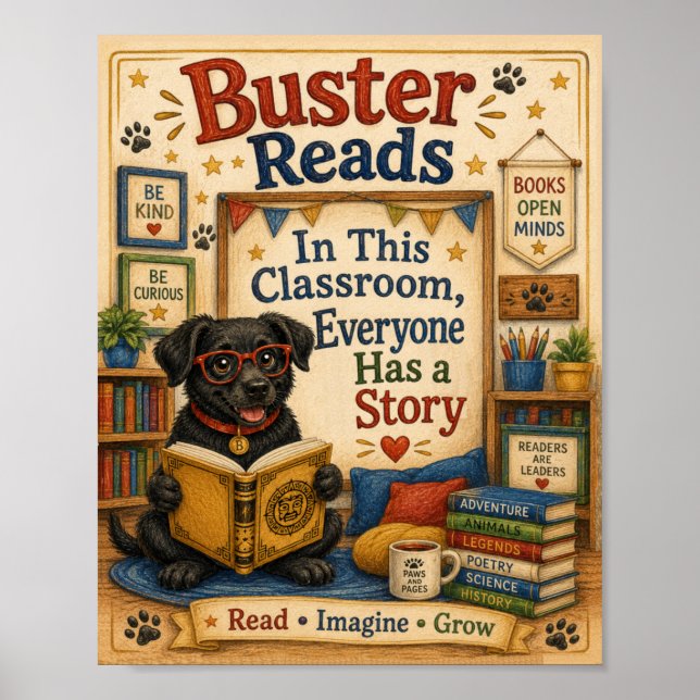 Buster liest Klassenzimmerposter Poster (Vorne)