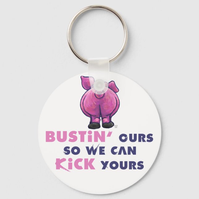 Bustin Ours Pig Hintern Motivierend Schlüsselkette Schlüsselanhänger (Vorderseite)
