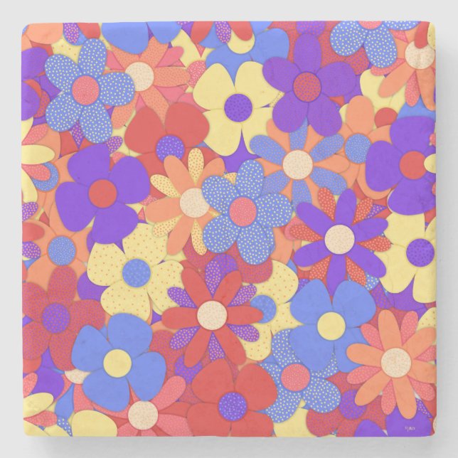 Bustling Bouquet Stone Untersetzer (Vorderseite)