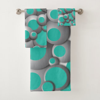 Bustling Bubbles Aquamarin Badhandtuch Set
