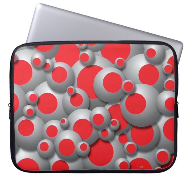 Bustling Bubbles Red Laptopschutzhülle (Vorderseite)