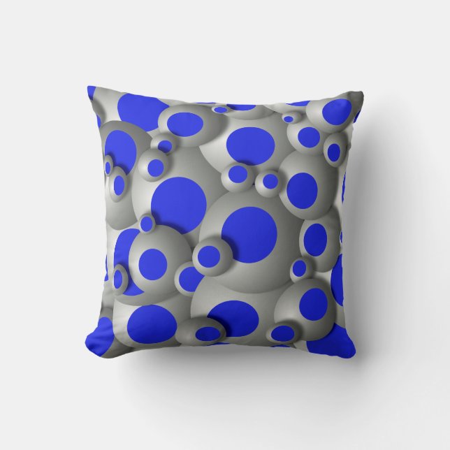 Bustling Bubbles Royal Blue Throw Kissen (Vorderseite)