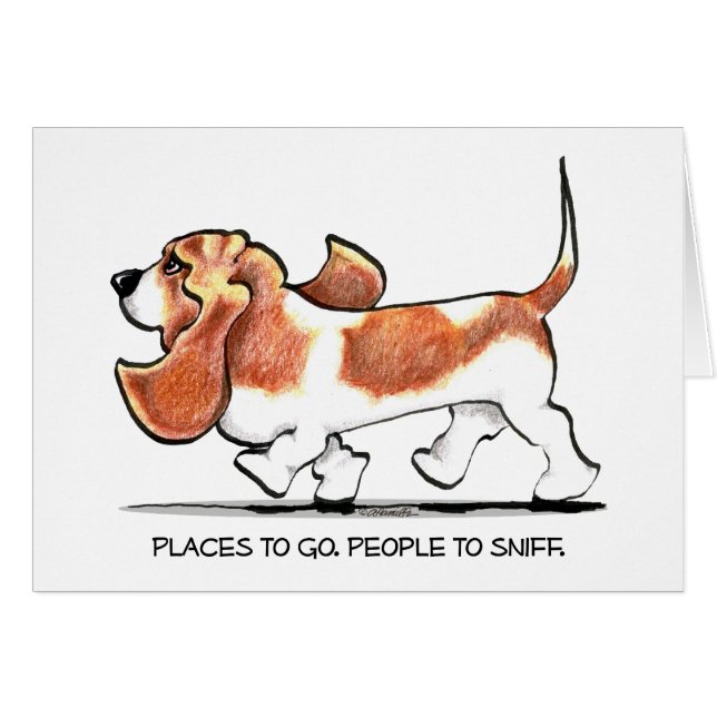 Busy Basset Hound (Vorderseite (Horizontal))
