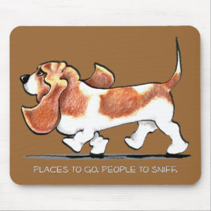 Busy Basset Hound Mousepad