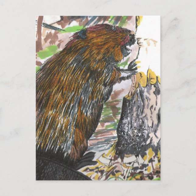 Busy Beaver Postkarte (Vorderseite)