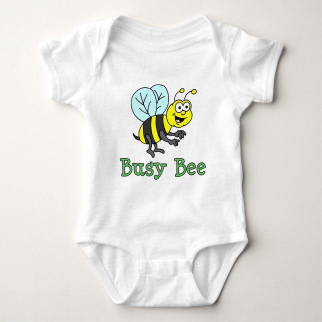 Busy Bee Cartoon Baby Strampler (Vorderseite)