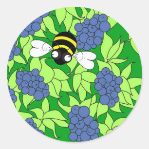 Busy Bee Collection - Blueberry Delight Runder Aufkleber