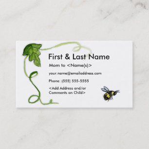 Busy Bee Mommy Custom Foto Calling Playdate Cards Telefonnummerkarte