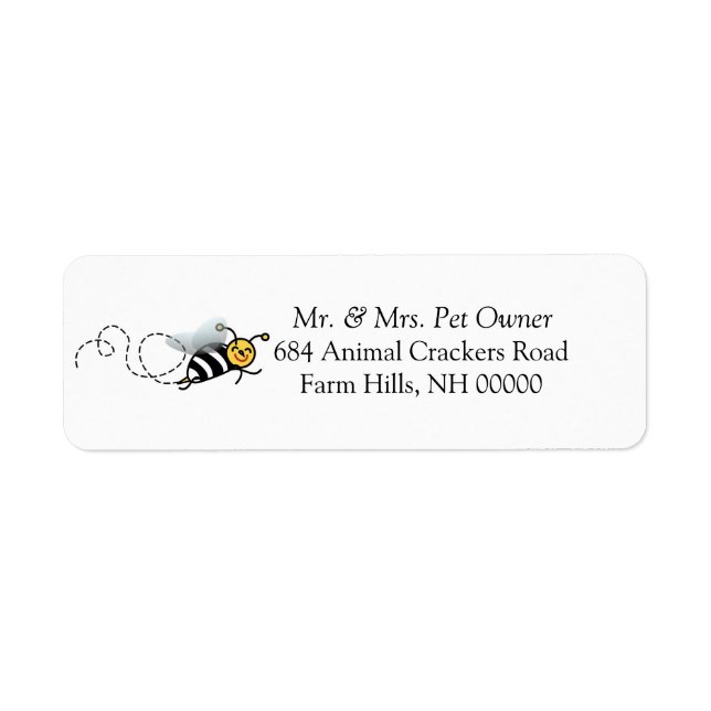 Busy Bee Theme Retourner Adresse Étiquettes Sticke (Devant)