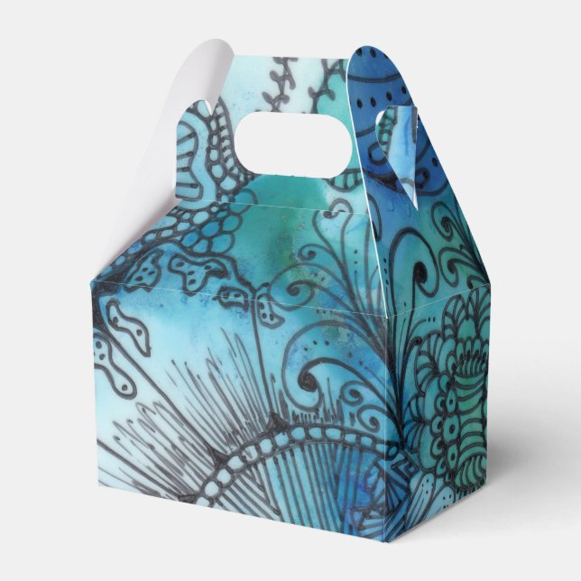 Busy Blue Favor Box Geschenkschachtel (Vorderseite)