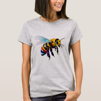 Busy Bumble Bee Honey Bee With Iridescent Wings T-Shirt