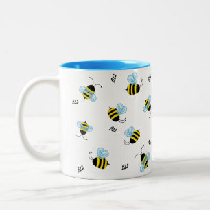 Busy Buzzing Bienen Flying Garden Bugs Zweifarbige Tasse
