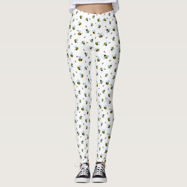 Busy Buzzing Bienen Niedlich Bug Print Leggings (Vorderseite)