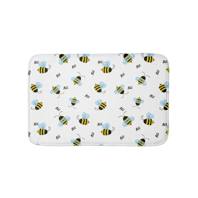 Busy Buzzing Bumblebees Cheerful Badematte (Vorderseite)