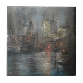 Busy Harbour (von Glenn Cooper Henshaw) Fliese
