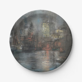 Busy Harbour (von Glenn Cooper Henshaw) Pappteller