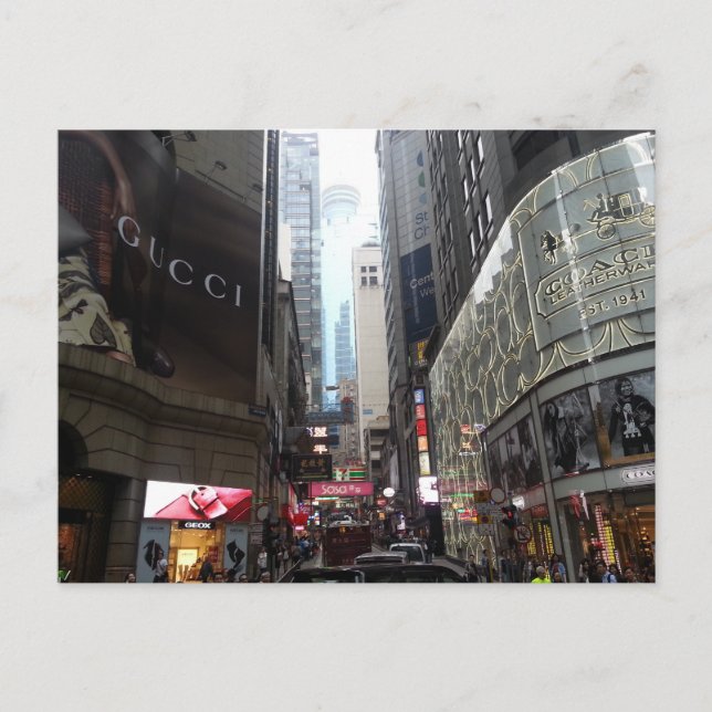 Busy Hong Kong Street Postkarte (Vorderseite)