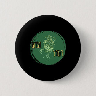 Busya Yaga Russian Fairy Tale Hut On Chicken Legs  Button