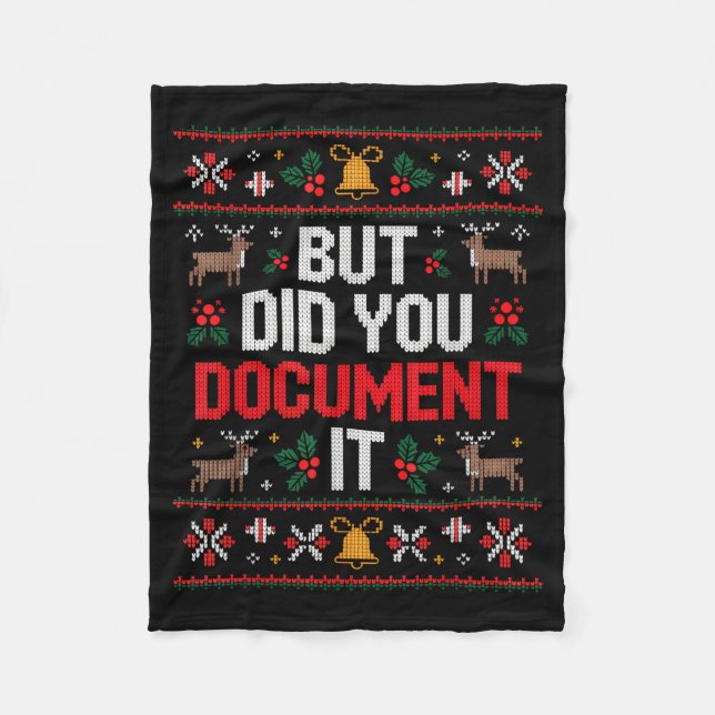 But Did You Doent It Funny Office Christmas Ugly  Fleecedecke (Vorderseite)