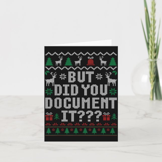 But Did You Doent It Funny Office Christmas Ugly S Karte (Vorderseite)
