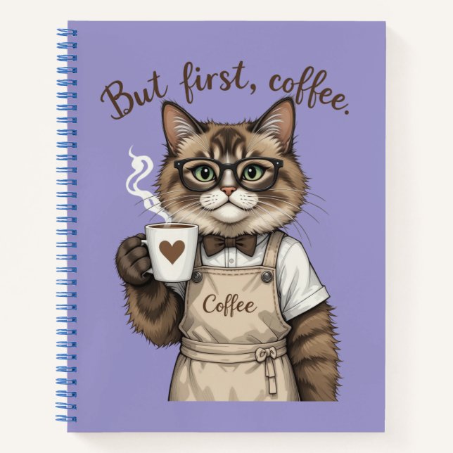 But First, Coffee Cat Notizbuch (Vorderseite)