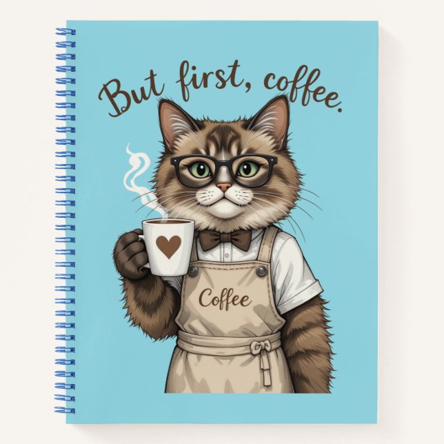 But First, Coffee Cat Notizbuch (Vorderseite)
