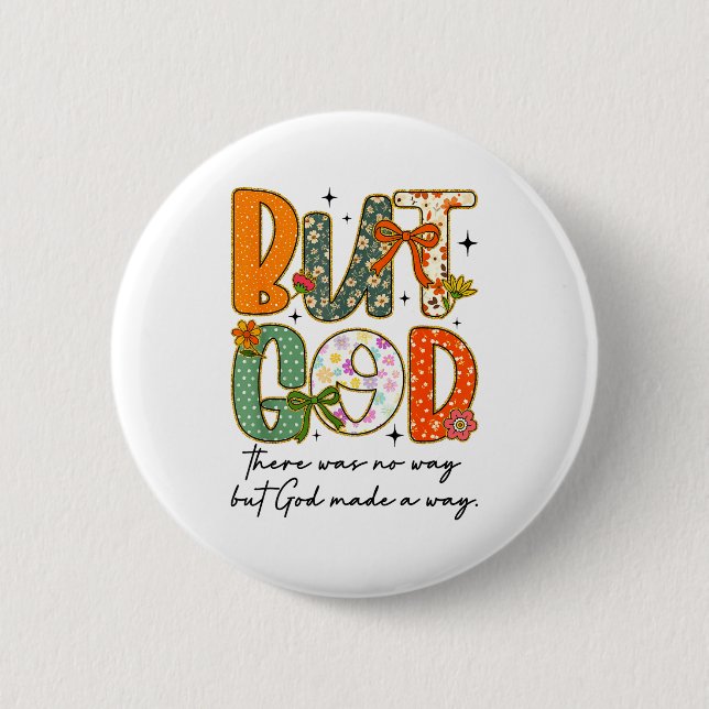 But God Christian Autumn Thankful Coquette Bow Tha Button (Vorderseite)