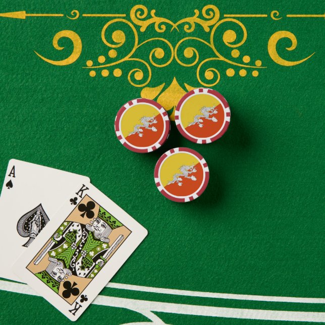 Butan-Flagge Pokerchips (Pokertisch (Stapel))