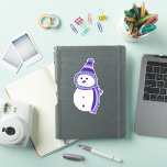 Butch Lesbian Pride Snowman Snowperson Flag Aufkleber<br><div class="desc">Feiern Sie die gemütliche Wintersaison mit diesem bezaubernden Schneemann in den Butch Lesbian Pride Flaggen mit blauen, weißen und lila Streifen. Egal, wie man feiert - Weihnachten, Hanukkah, Kwaanza, Wintersonne oder einfach die Schönheit des Schnees - darf dieses süße Lächeln Sie daran erinnern, sich die Freude zu nehmen, wer Sie...</div>