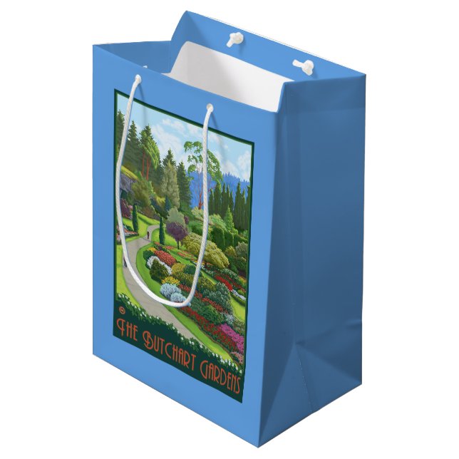 Butchart Gärten - Brentwood Bucht Mittlere Geschenktüte (Vorderseite Schrägansicht)