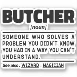 Butcher Noun Definition Geburtstagsgeschenk Idee F Aufkleber