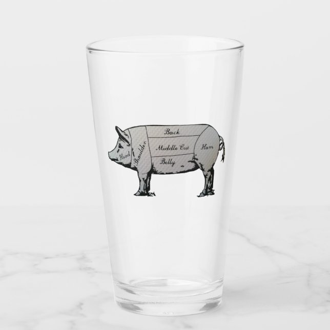 Butcher Pig Diagramm Glas (Vorderseite)