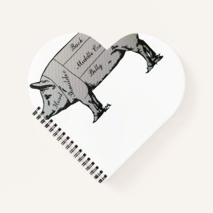 Butcher Pig Diagramm Notizbuch
