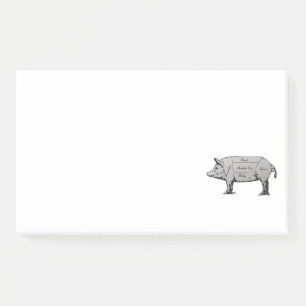 Butcher Pig Diagramm Post-it Klebezettel