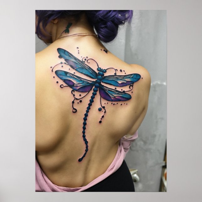 BUTERFLY AVEC TATTOO RETOUR POSTER DE FILLE (Devant)
