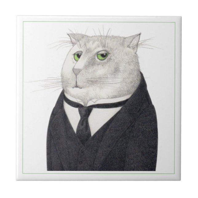 BUTLER CAT 4.25" Square Keramik Tile Fliese (Vorderseite)
