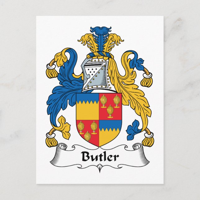 Butler-Familienwappen Postkarte (Vorderseite)