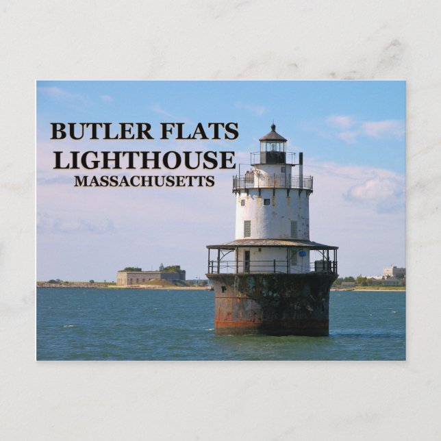 Butler Flats Lighthouse, Massachusetts Postkarte (Vorderseite)
