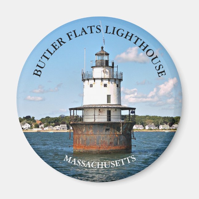 Butler Flats Lighthouse Massachusetts Round Magnet (Vorne)