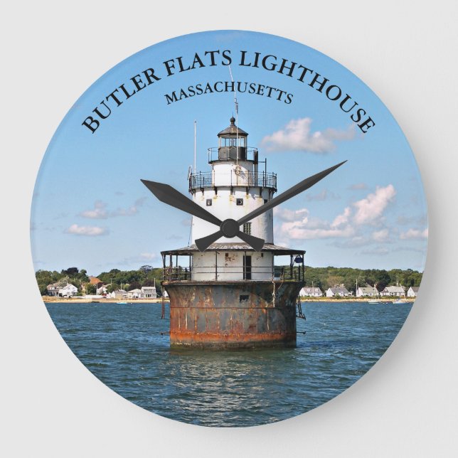 Butler Flats Lighthouse, Massachusetts Runduhr Große Wanduhr (Vorderseite)